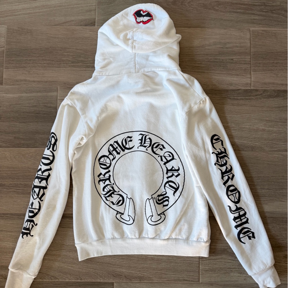Chrome Hearts x Matty Boy Chomper Horseshoe Hoodie White S
